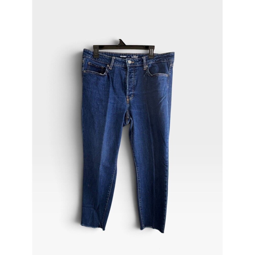 Old Navy Womens Jeans Adult Size 14 OG Straight High Rise Medium Wash Button Fly
